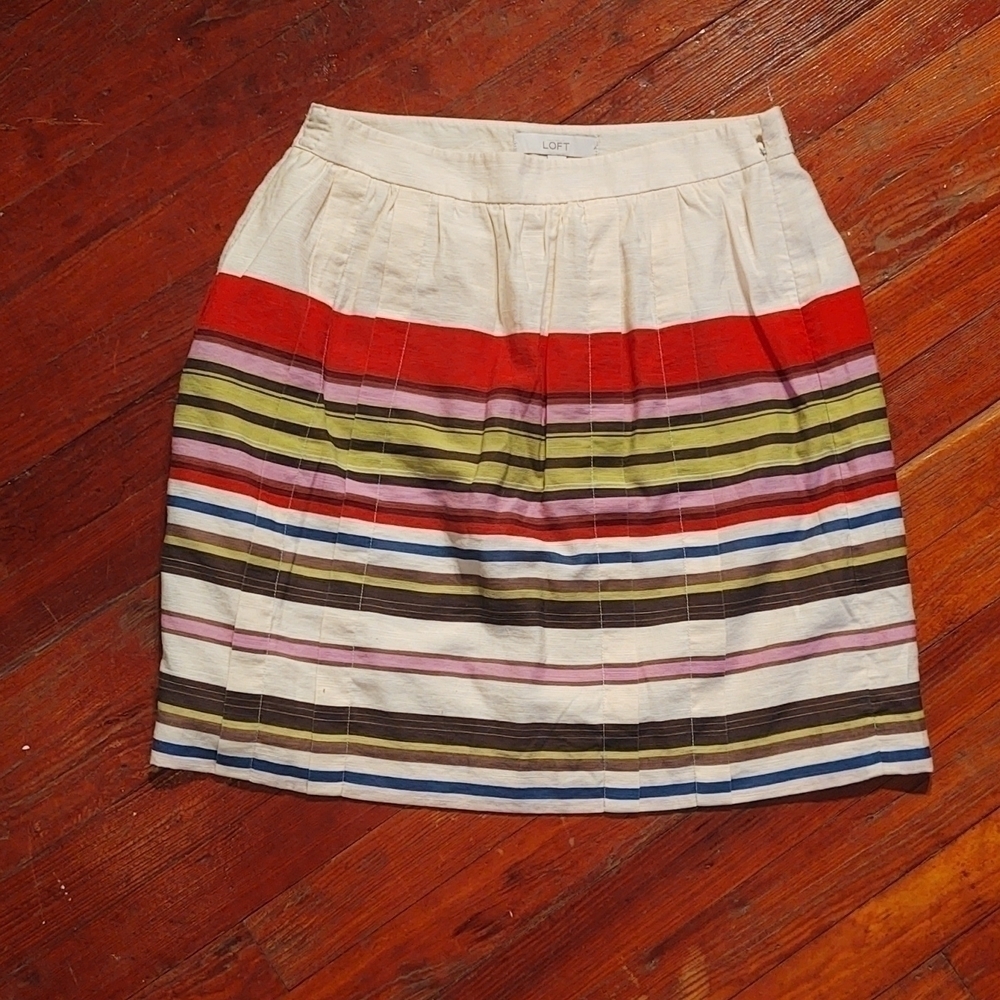 Ann Taylor LOFT Uneven Stripes Skirt Sz 8